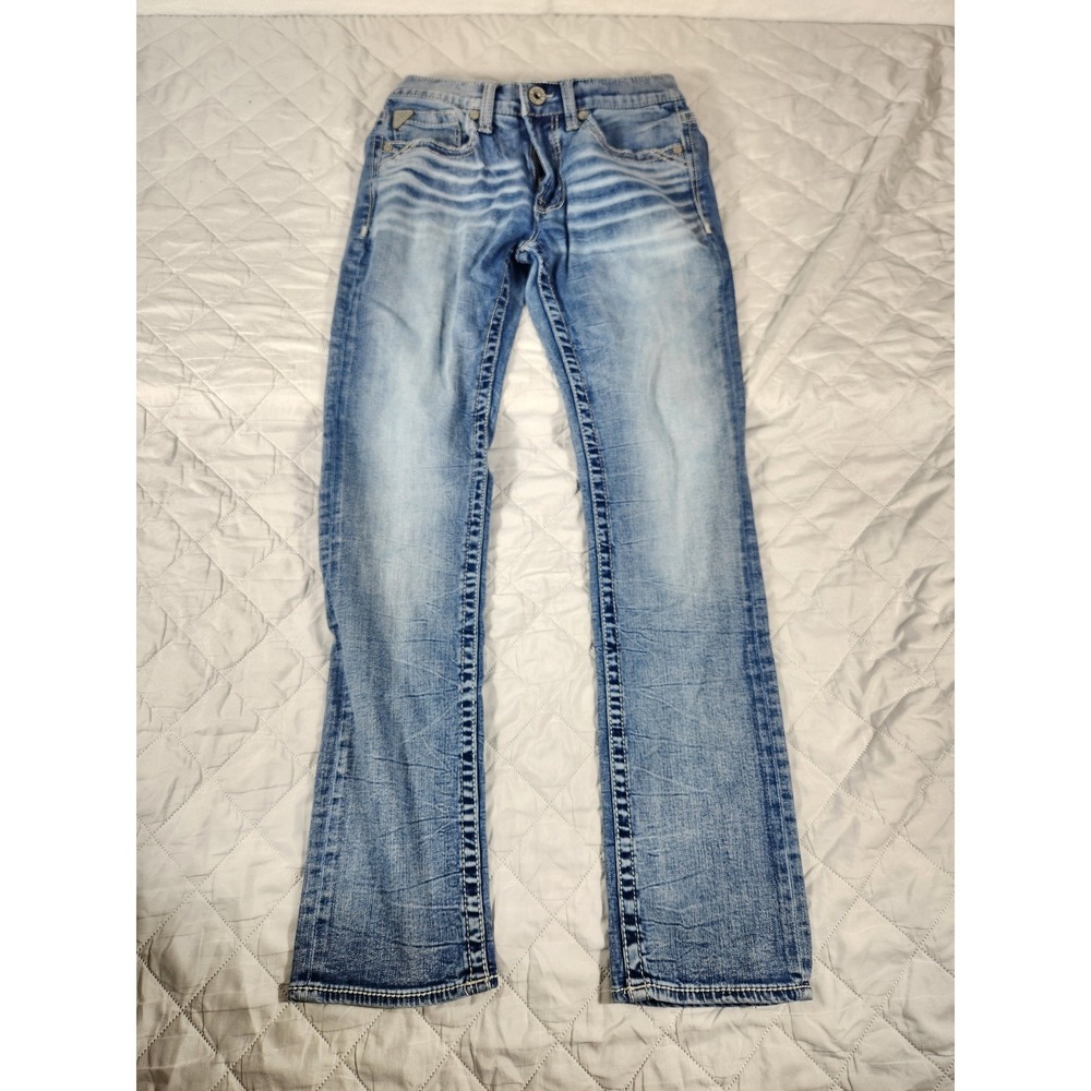 Salvage Supply Co Mens Jeans 30x32 Havoc Straight Slim Fit Blue Denim